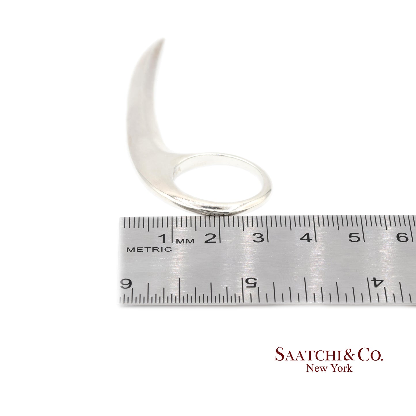 Jovana Djuric Hand-Carved Sterling Silver (950) Slice Ring XX Large