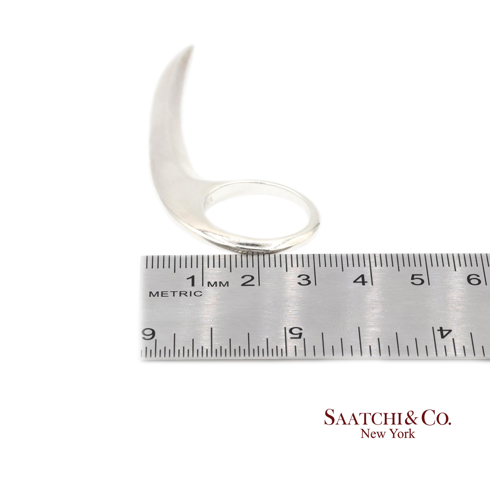 Jovana Djuric Hand-Carved Sterling Silver (950) Slice Ring XX Large