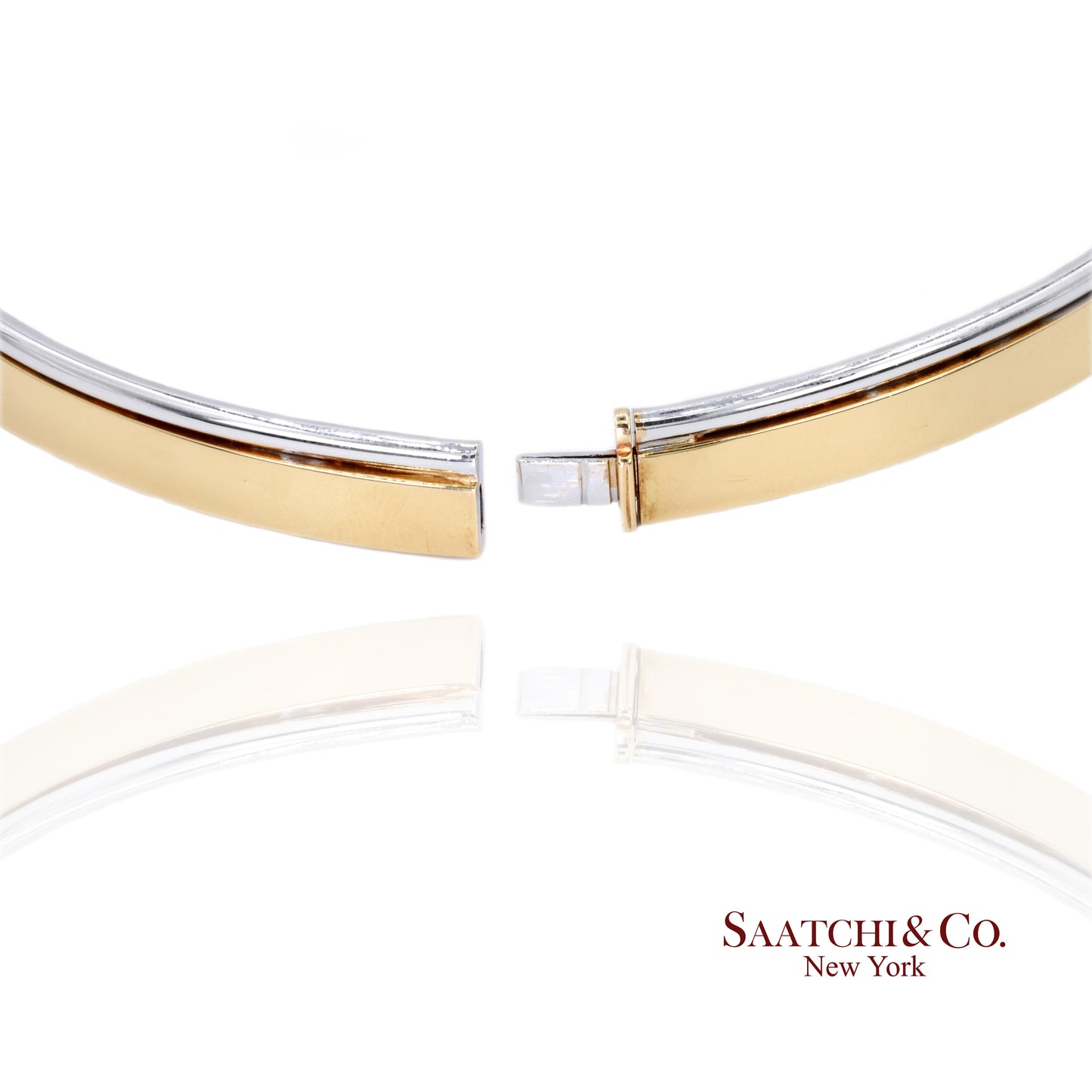 18K (750) Two Toned Yellow and White Gold Choker Necklace