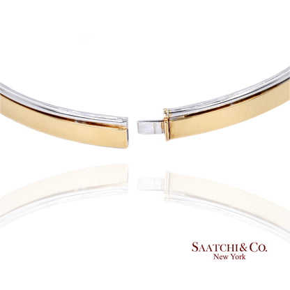 18K (750) Two Toned Yellow and White Gold Choker Necklace