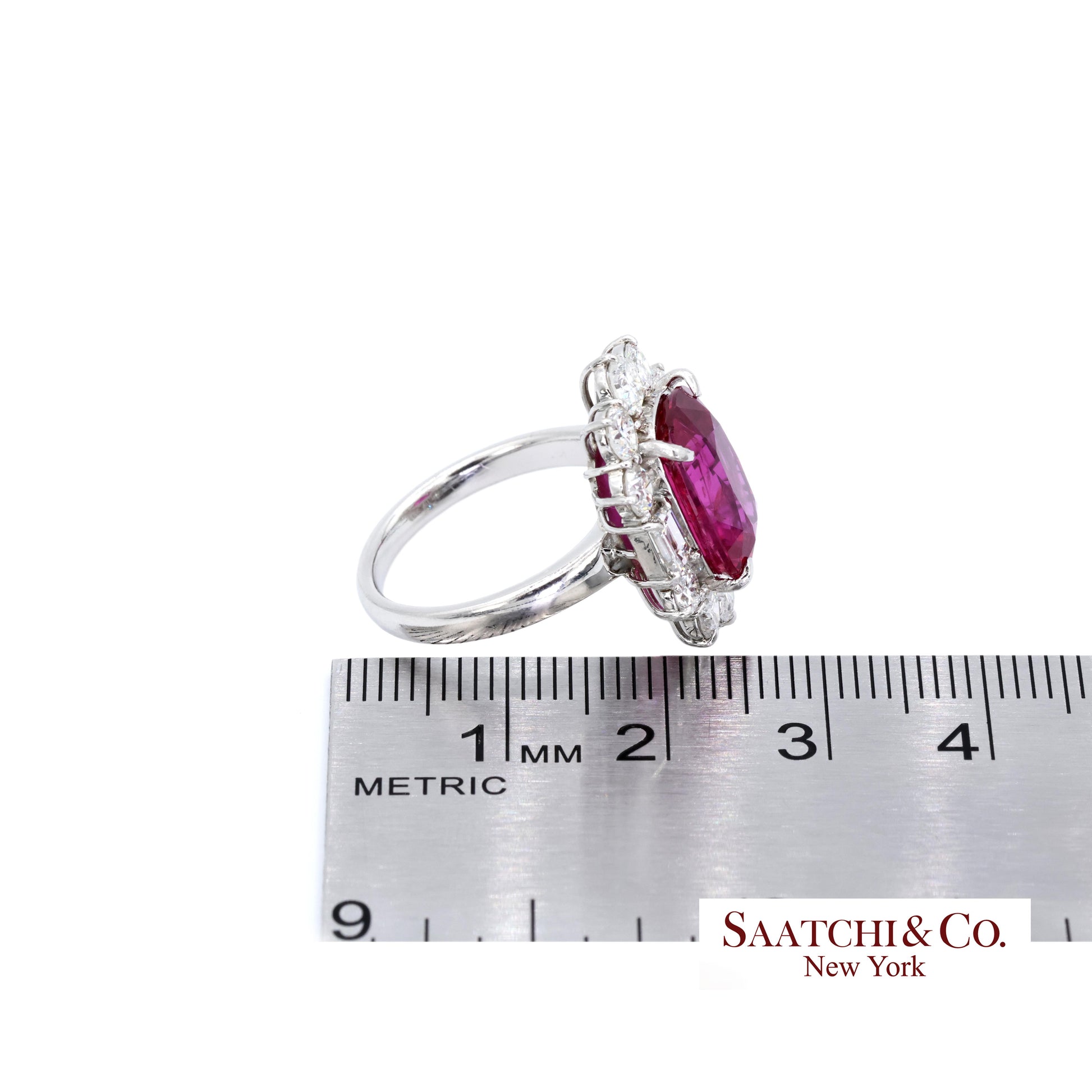 Platinum Ruby Diamond Ring Womens Size 6.75 Cocktail Mozambique