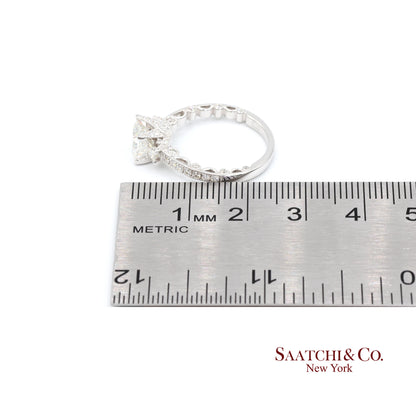 18K White Gold Natural Brilliant Diamond Solitaire GIA Ring