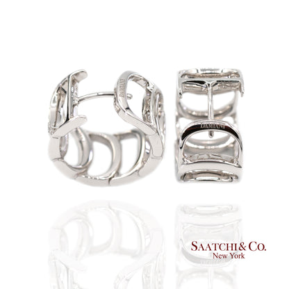 18K White Gold Natural Diamond Authentic Damiani Earrings