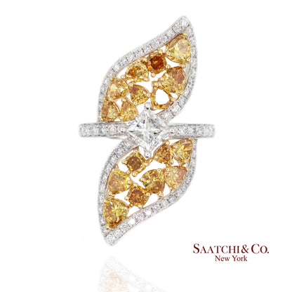 18k (750) Yellow Gold Natural Fancy Yellow Diamond Ring
