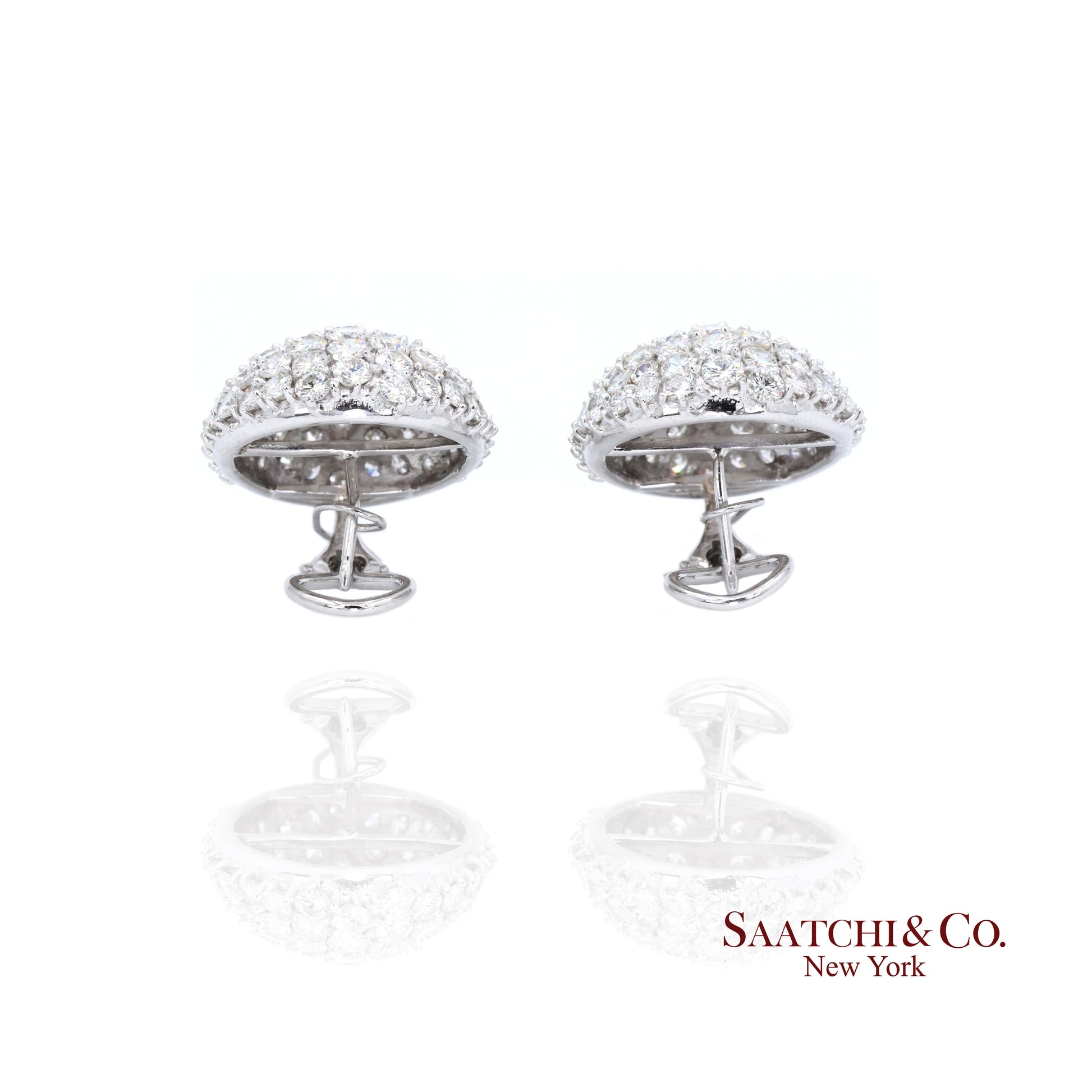 Platinum Diamond Earrings Womens Omega Back Luxe Old Money Glam
