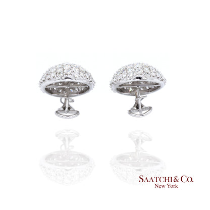 Platinum Diamond Earrings Womens Omega Back Luxe Old Money Glam