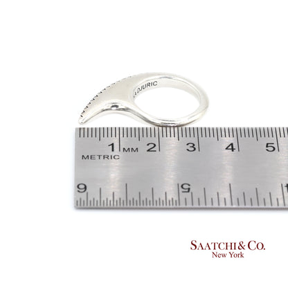 Jovana Djuric Sterling Silver (950) Natural Small Diamond Ridge Slice Ring