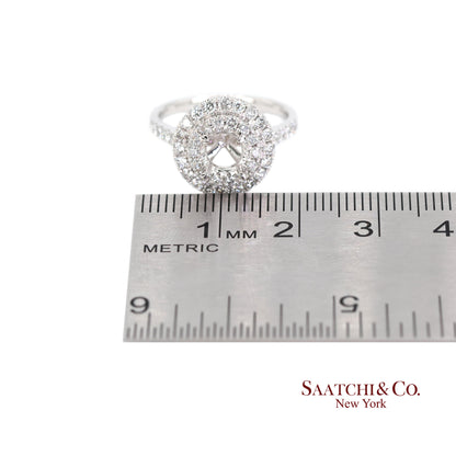 Platinum (950) Natural Brilliant Diamond Semi Mount Ring Size 6.5
