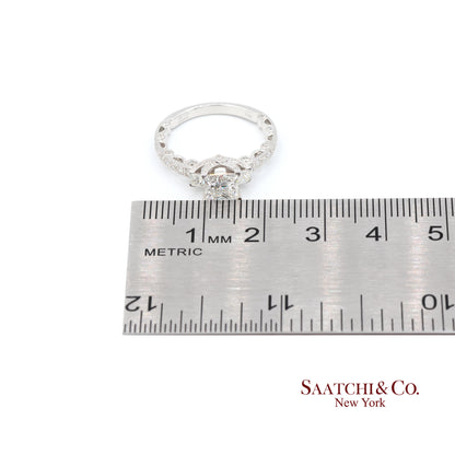 18K White Gold Natural Brilliant Diamond Solitaire GIA Ring