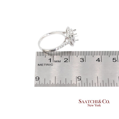 Platinum (950) Natural Brilliant Diamond Semi Mount Ring Size 6.5