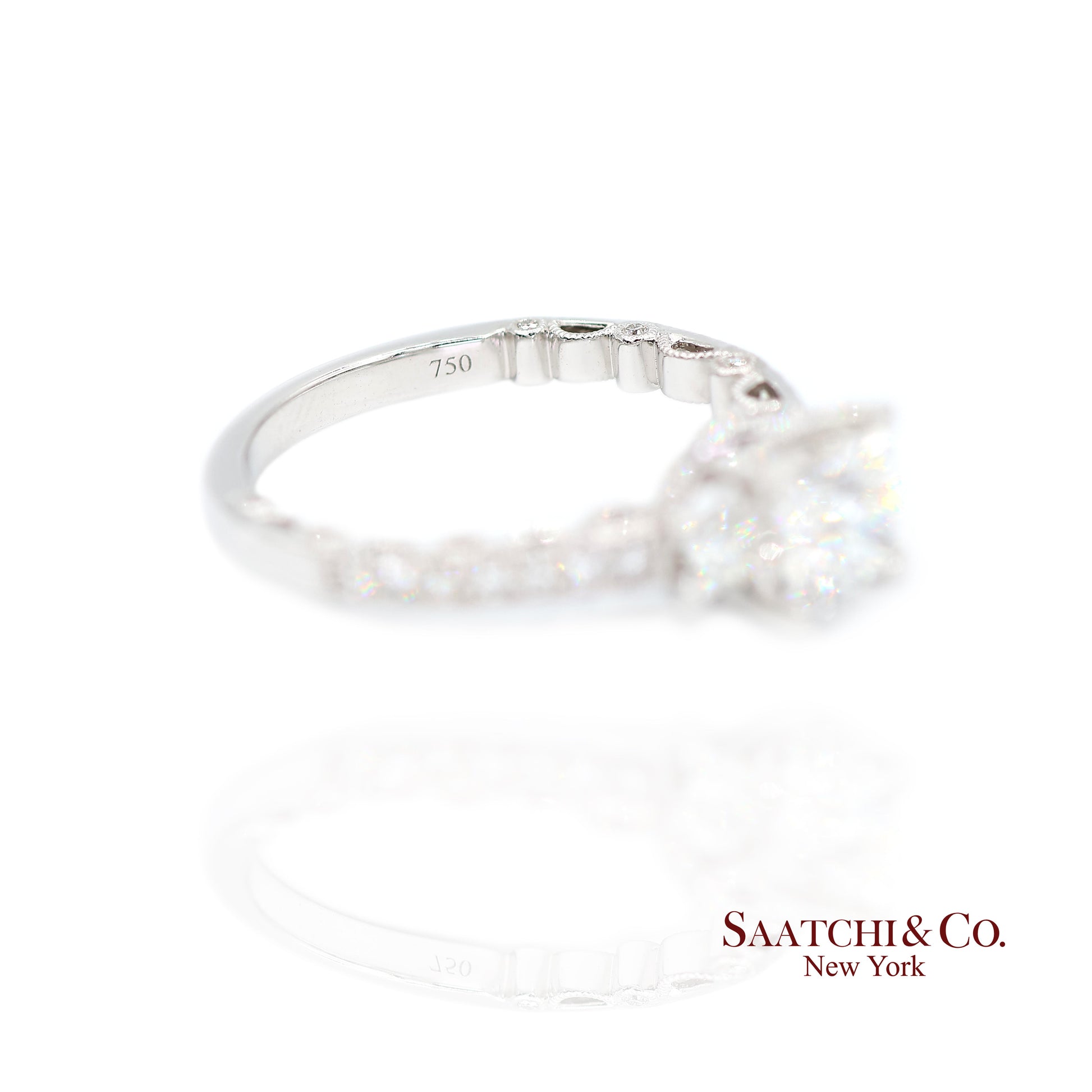 18K White Gold Natural Brilliant Diamond Solitaire GIA Ring