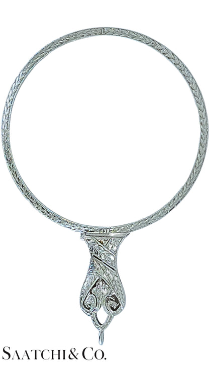 Vintage Platinum (950)- Natural diamond Quizzing/Eye Magnifying glass.