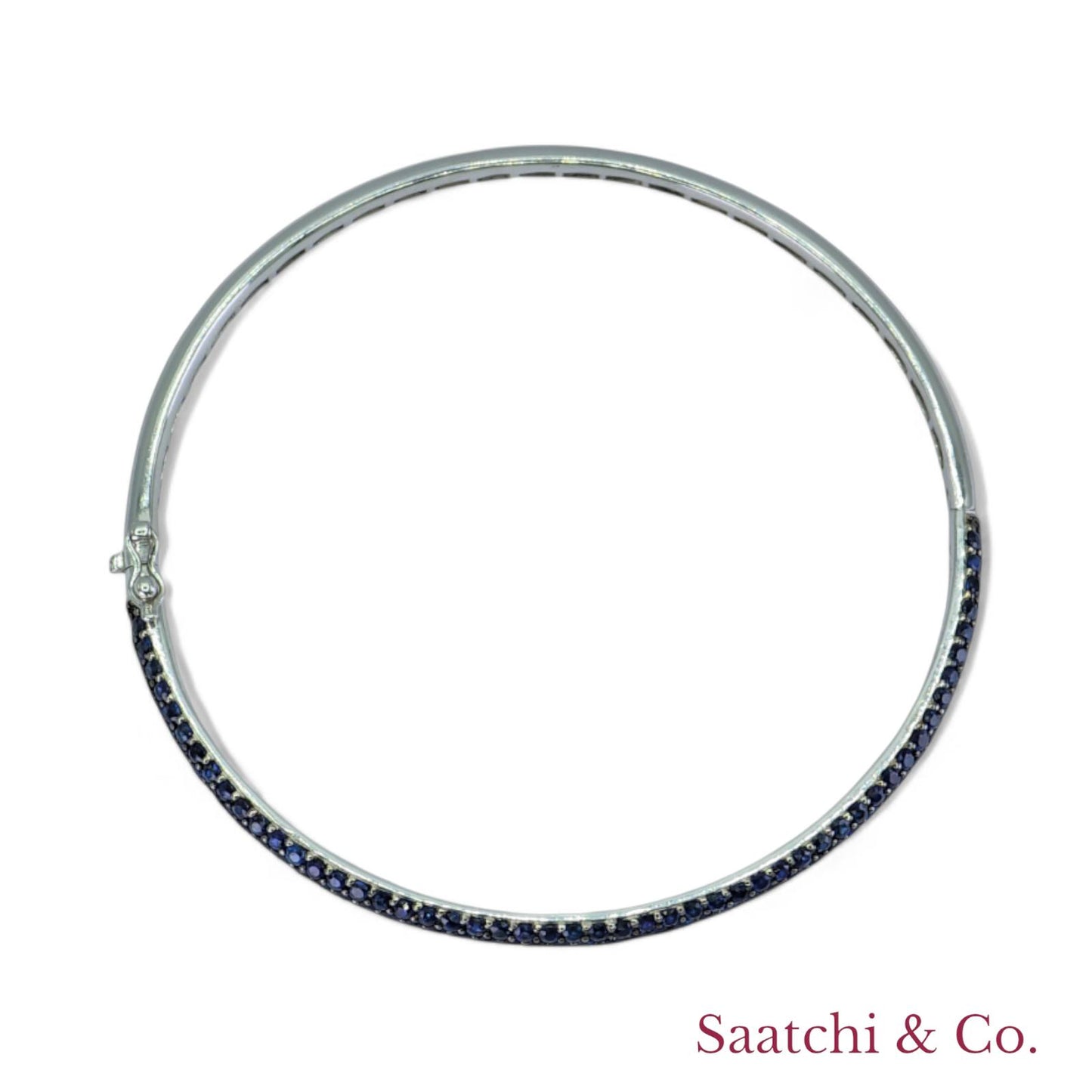 EFFY Royal Blue Sapphire 14K (585) White Gold Bangle / Bracelet