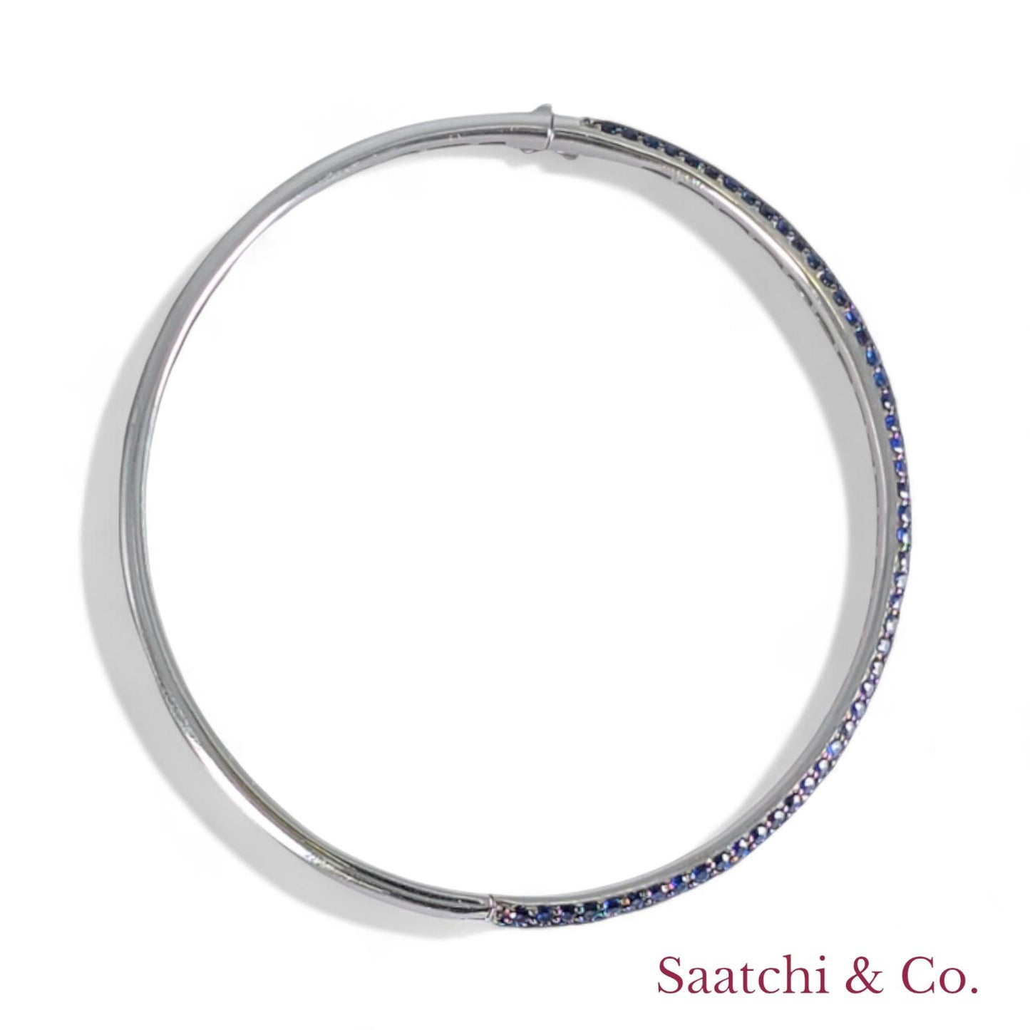EFFY Royal Blue Sapphire 14K (585) White Gold Bangle / Bracelet
