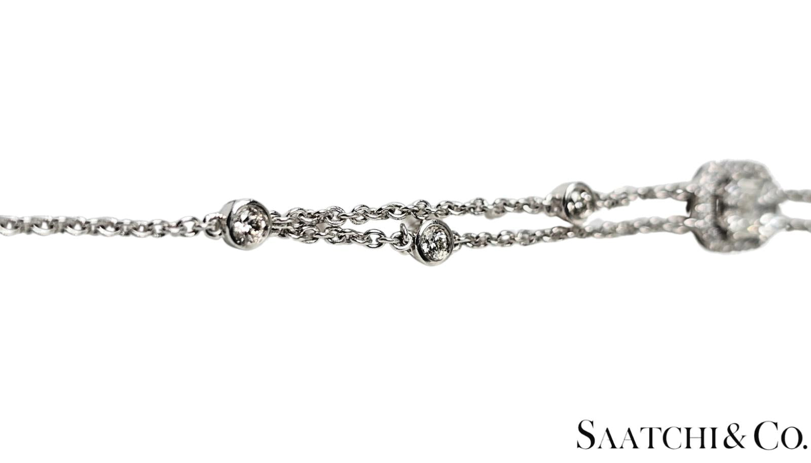 Elegant 18K White Gold Bracelet with 0.89 Ct Natural White Diamonds, 5.2 grams