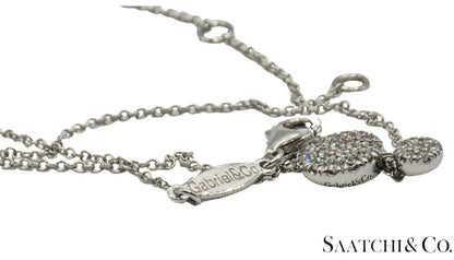 Excellent 14K (585) White Gold - Natural VVS Diamond: Round Pendant With Chain