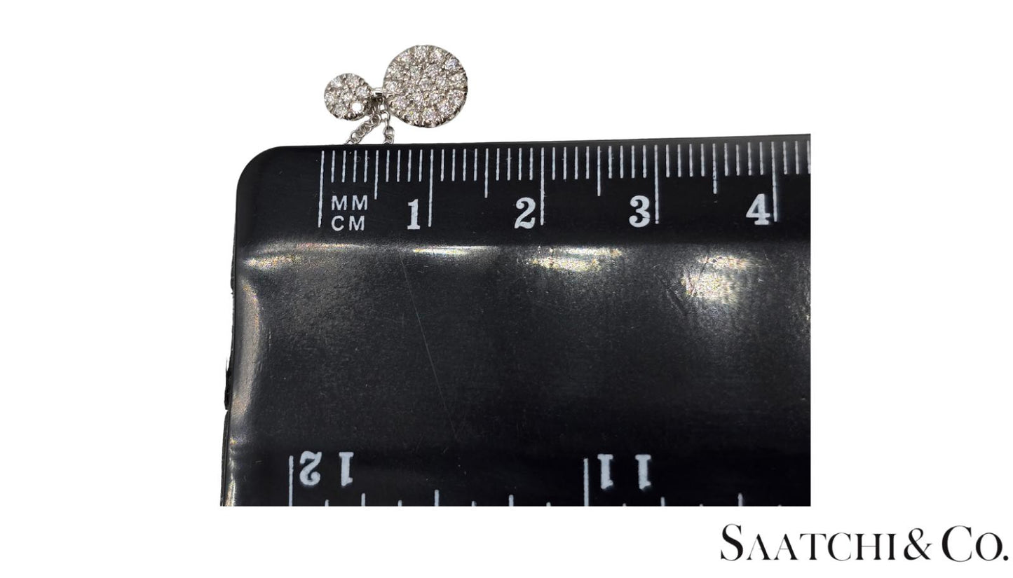 Excellent 14K (585) White Gold - Natural VVS Diamond: Round Pendant With Chain