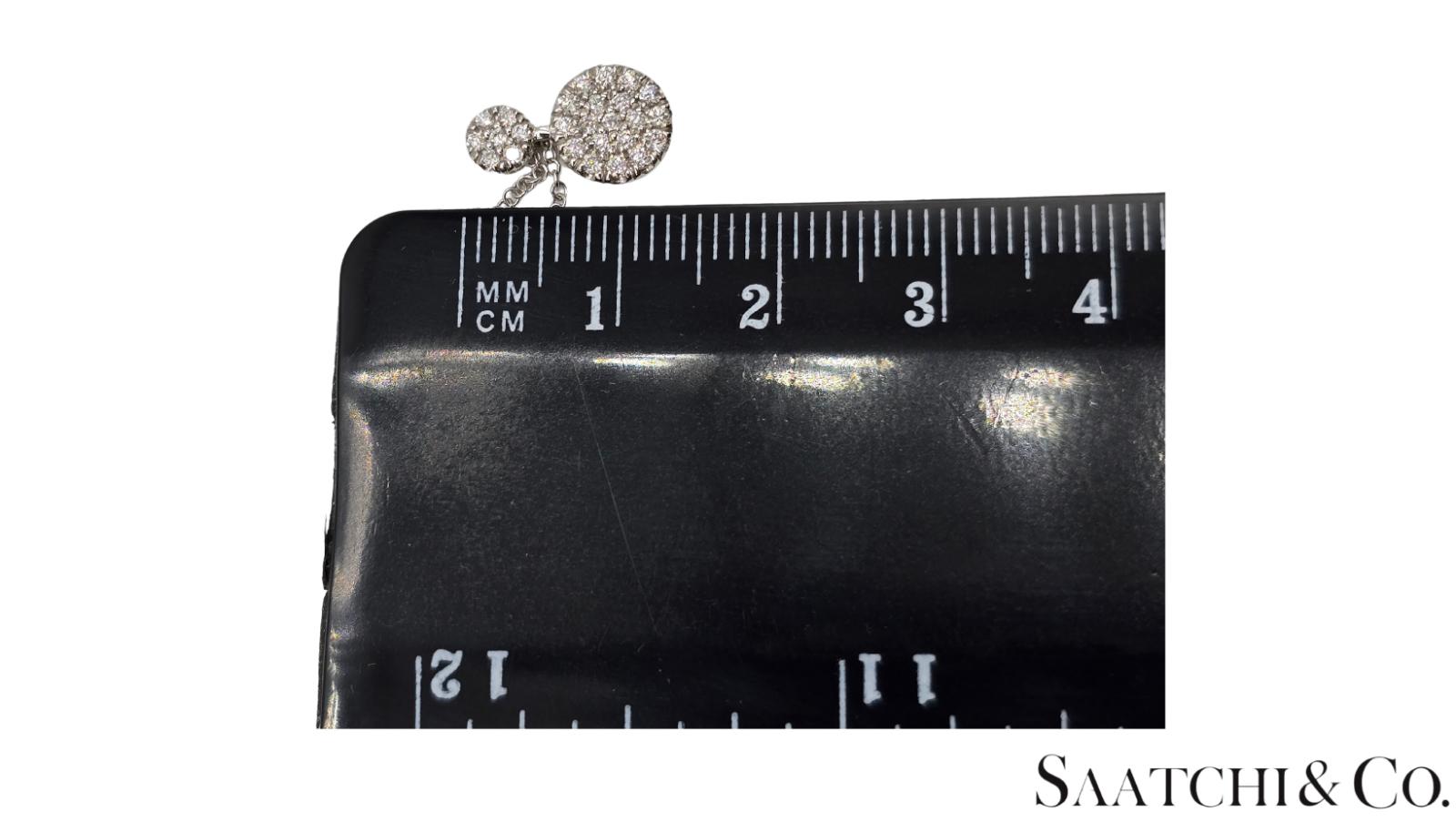 Excellent 14K (585) White Gold - Natural VVS Diamond: Round Pendant With Chain