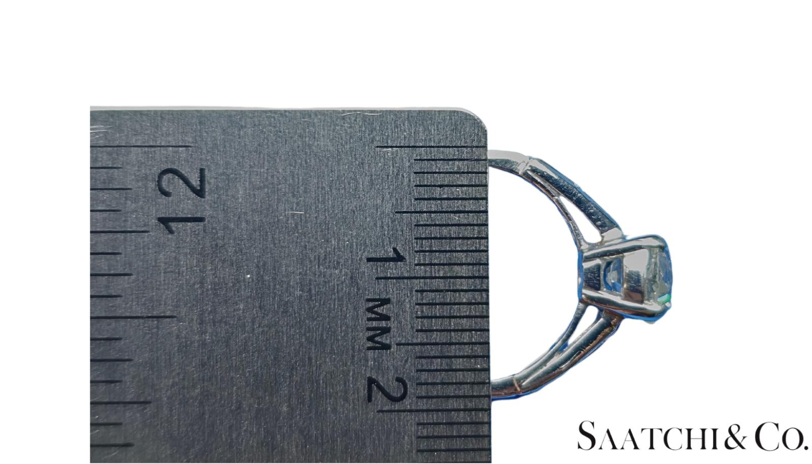 GIA Certified 1.75 Ct Natural Diamond, Vinatge Old 14K White Gold Ring, Size 5.5