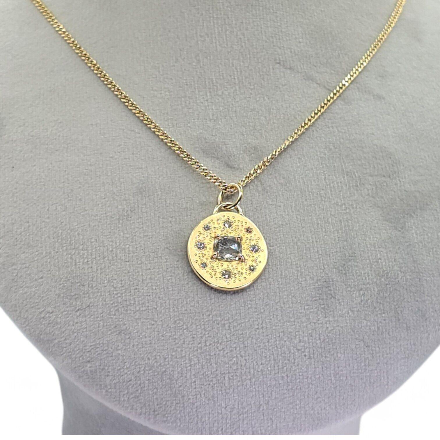 GIA Certified Natural Diamond 14K (585) Yellow Gold Pendant