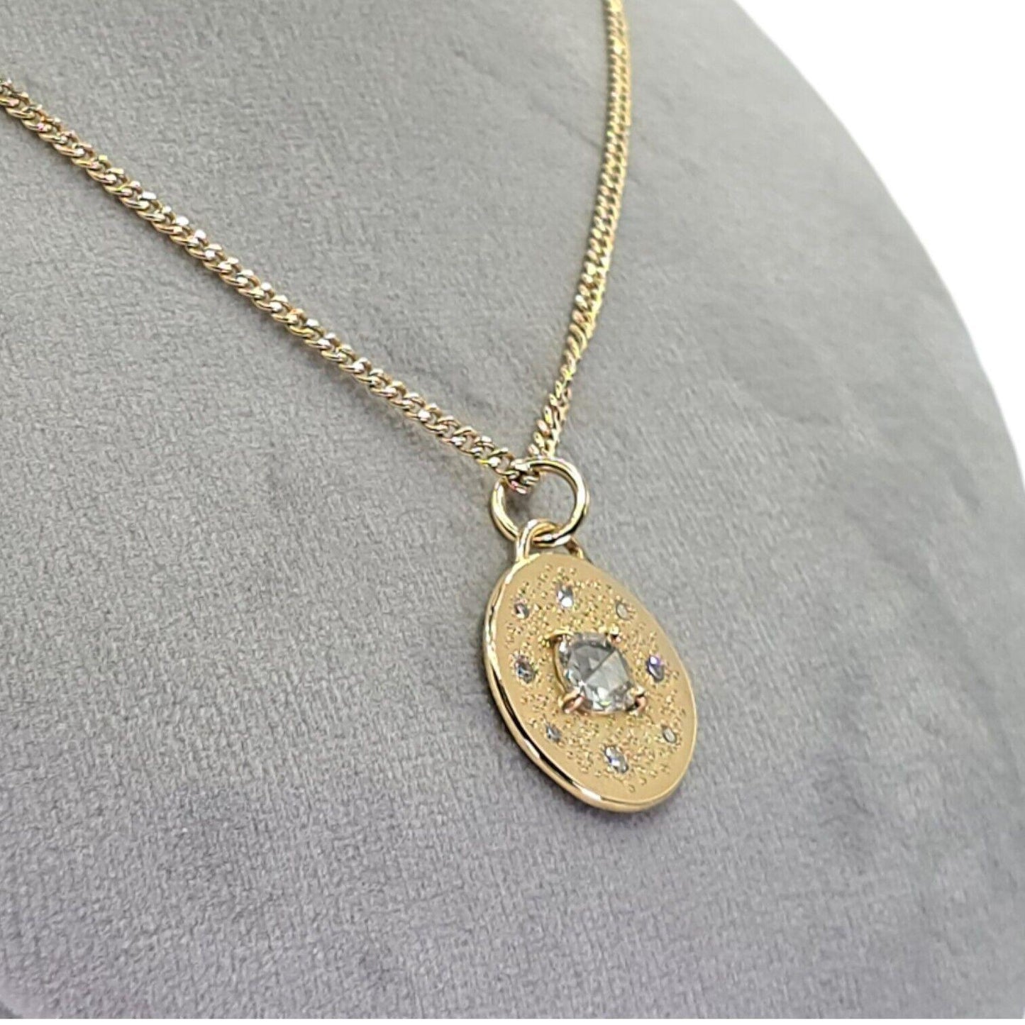 GIA Certified Natural Diamond 14K (585) Yellow Gold Pendant