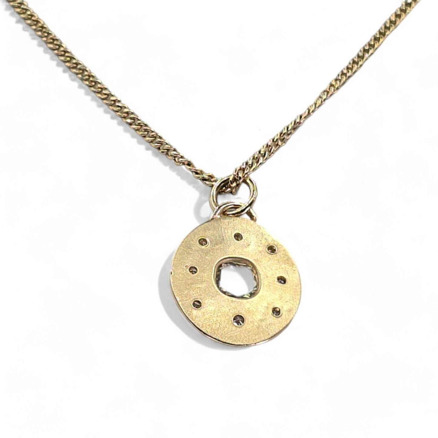 GIA Certified Natural Diamond 14K (585) Yellow Gold Pendant