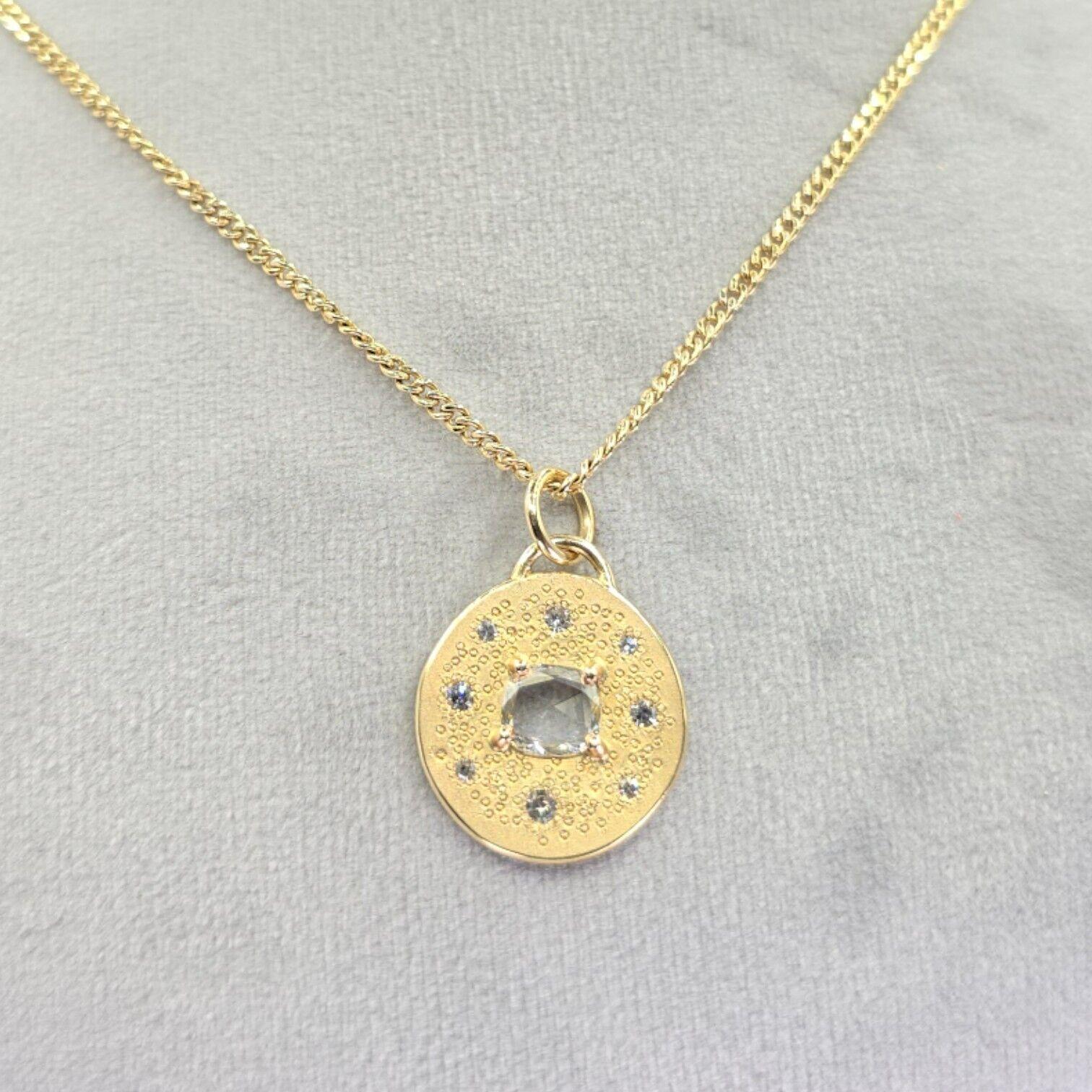 GIA Certified Natural Diamond 14K (585) Yellow Gold Pendant