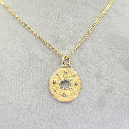 GIA Certified Natural Diamond 14K (585) Yellow Gold Pendant