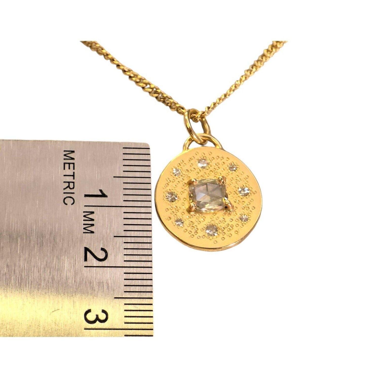 GIA Certified Natural Diamond 14K (585) Yellow Gold Pendant