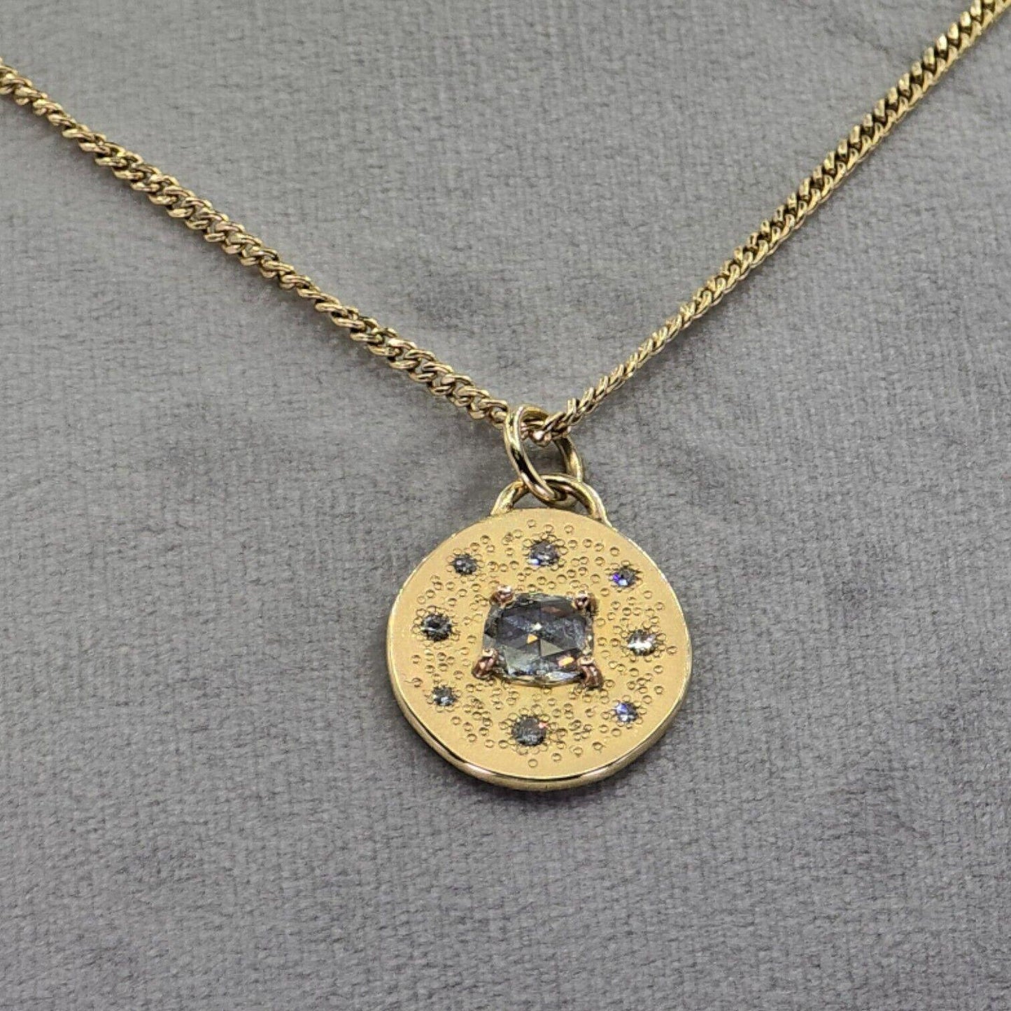 GIA Certified Natural Diamond 14K (585) Yellow Gold Pendant