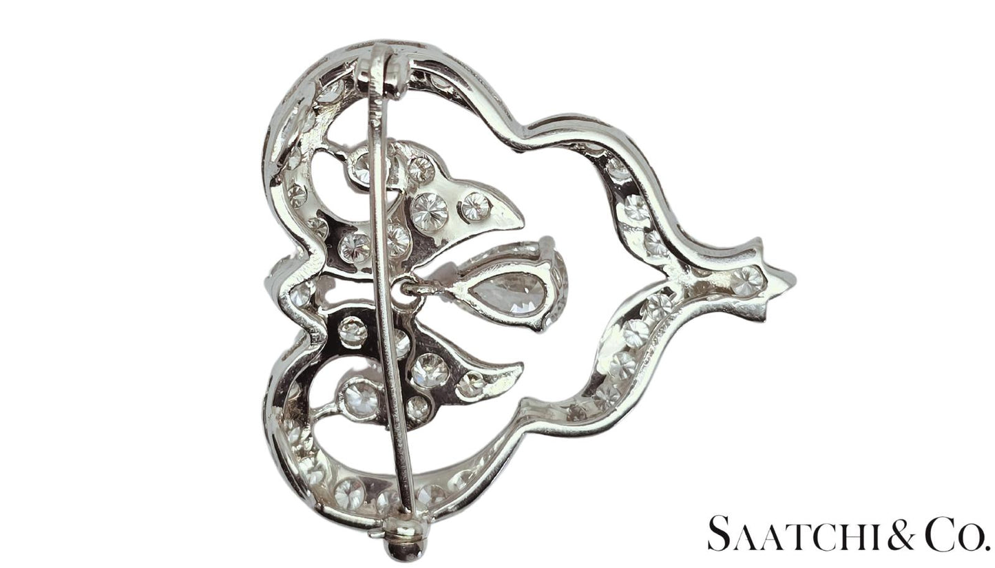 GIA certified 0.98 Ct Natural Diamond: Brooch/ Pin, 18K (750) Gold