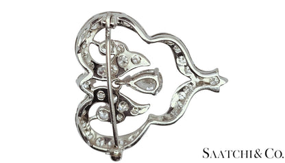 GIA certified 0.98 Ct Natural Diamond: Brooch/ Pin, 18K (750) Gold