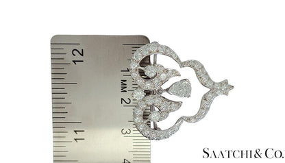 GIA certified 0.98 Ct Natural Diamond: Brooch/ Pin, 18K (750) Gold