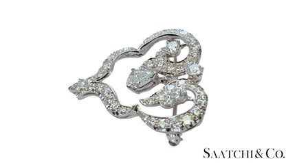 GIA certified 0.98 Ct Natural Diamond: Brooch/ Pin, 18K (750) Gold