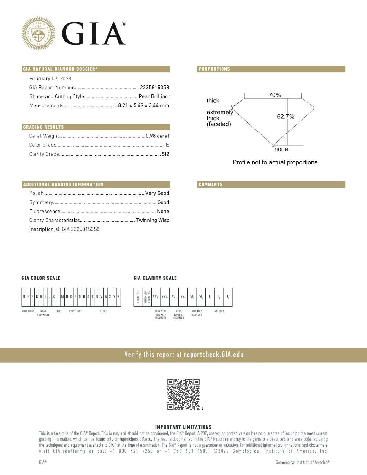 GIA certified 0.98 Ct Natural Diamond: Brooch/ Pin, 18K (750) Gold