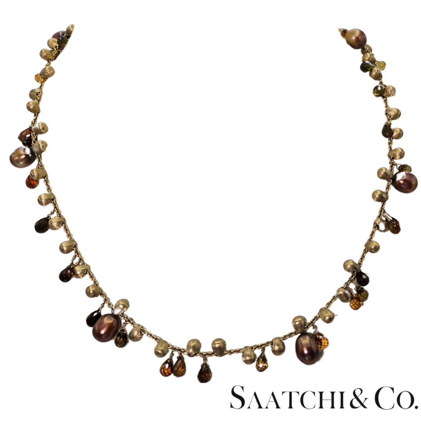 MARCO BICEGO - Neclace - 18K Yellow Gold: Pearl & Multi Color Natural Gemstone