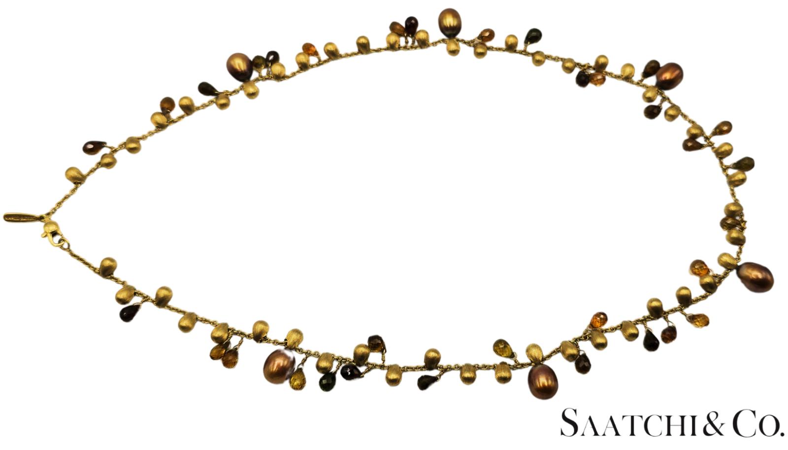 MARCO BICEGO - Neclace - 18K Yellow Gold: Pearl & Multi Color Natural Gemstone
