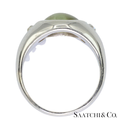 Natural Cat's Eye Ring 18K (750) White Gold