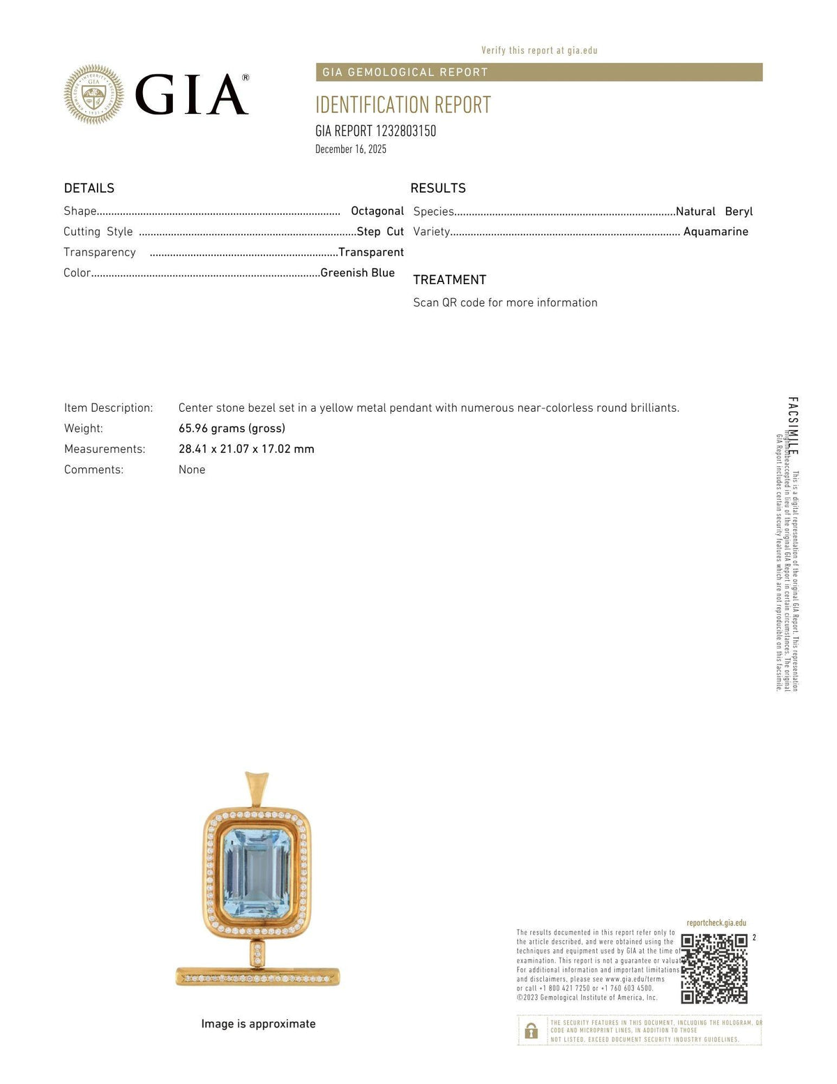 GIA 60 Ct Aquamarine and 4 Ct Diamond 18K Yellow Gold Convertible Pendant Brooch