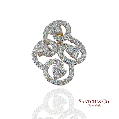 18k (750) White and Yellow Gold Natural Diamond Pendant Necklace