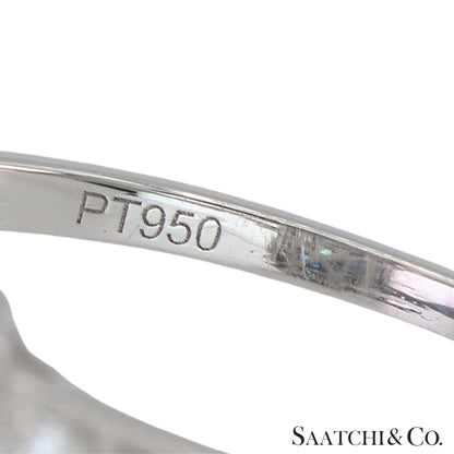 Platinum (950) Natural Diamond and Natural Sapphire Elegant Ring