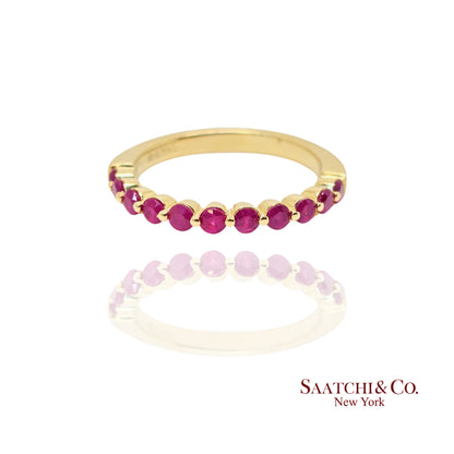 14K Yellow Gold Ring with 0.60 Ct Natural Ruby  Size 7 2.8 grams