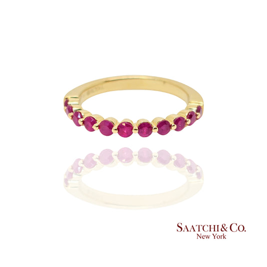 14K Yellow Gold Ring with 0.60 Ct Natural Ruby  Size 7 2.8 grams