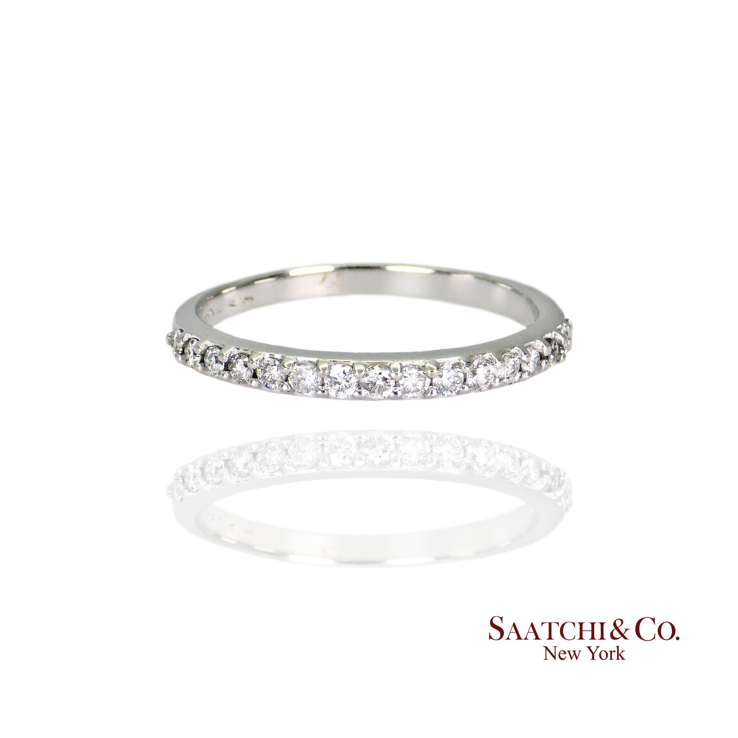 14 k (585) White Gold Natural White Diamond Wedding Band / Ring