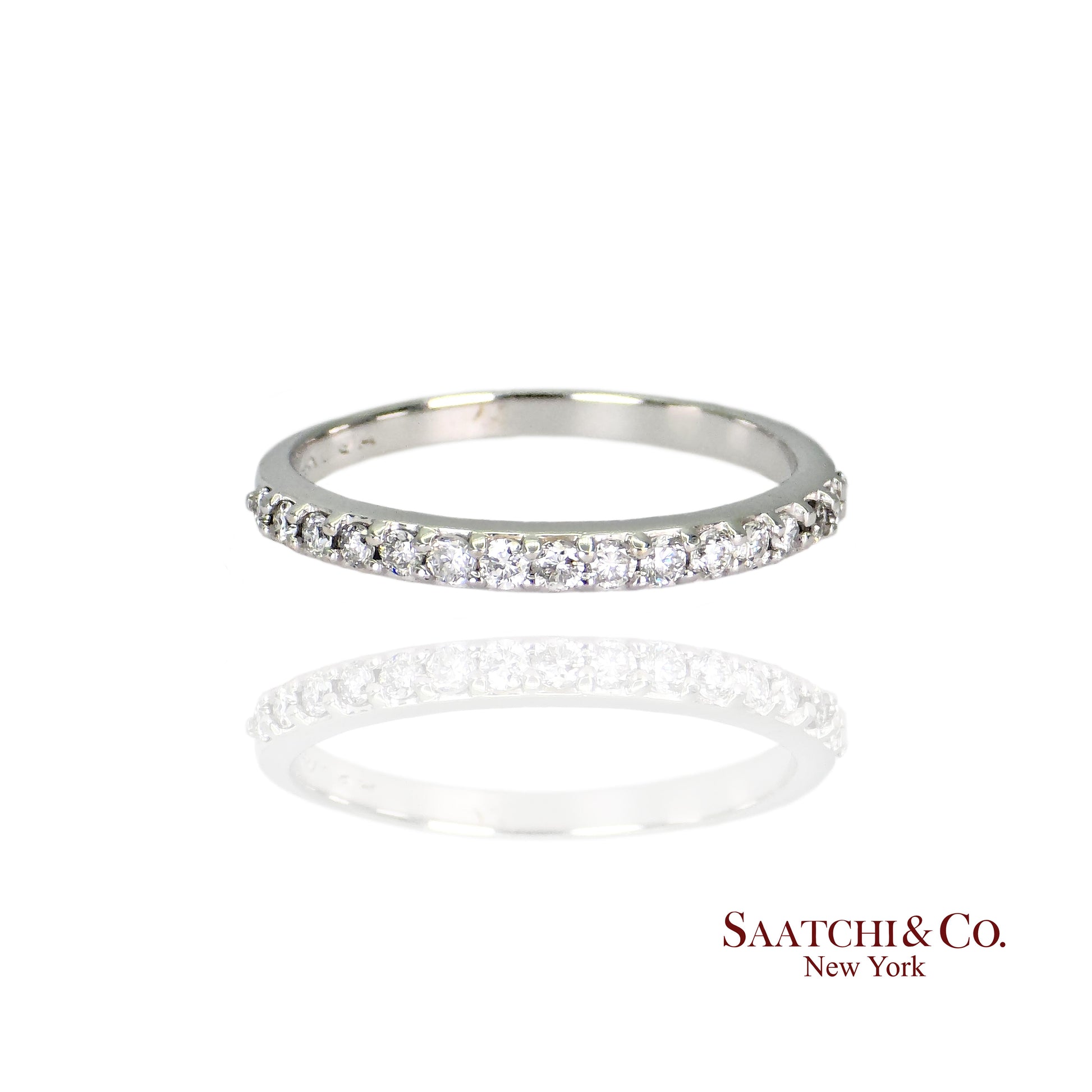 14 k (585) White Gold Natural White Diamond Wedding Band / Ring