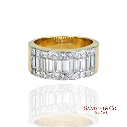 18k (750) Yellow Gold Natural Diamond Ring