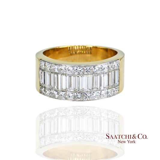 18k (750) Yellow Gold Natural Diamond Ring