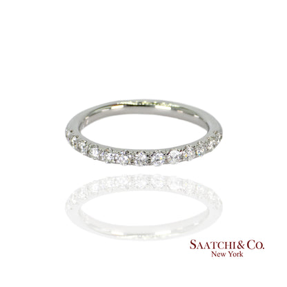 14k (585) White Gold Natural Diamond Half Eternity Band