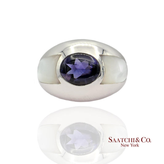 MAUBOUSSIN Blue Violet Iolite Ring 18K (750) White Gold