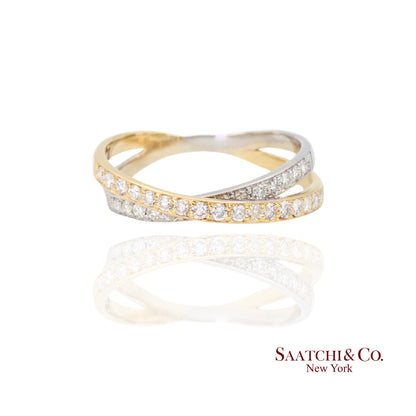 18k (750) Two tone Natural DIamond Ring